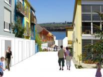 Sketch perspective of the quayside looking down to the harbour