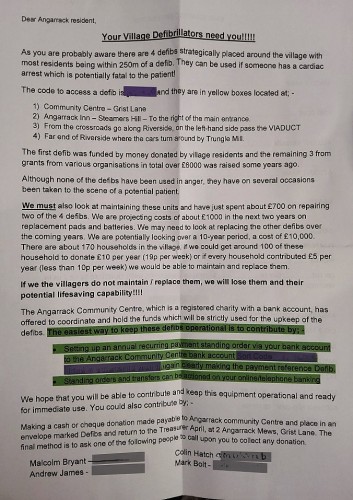 Your Village Defibillators need you!!!!! 2026